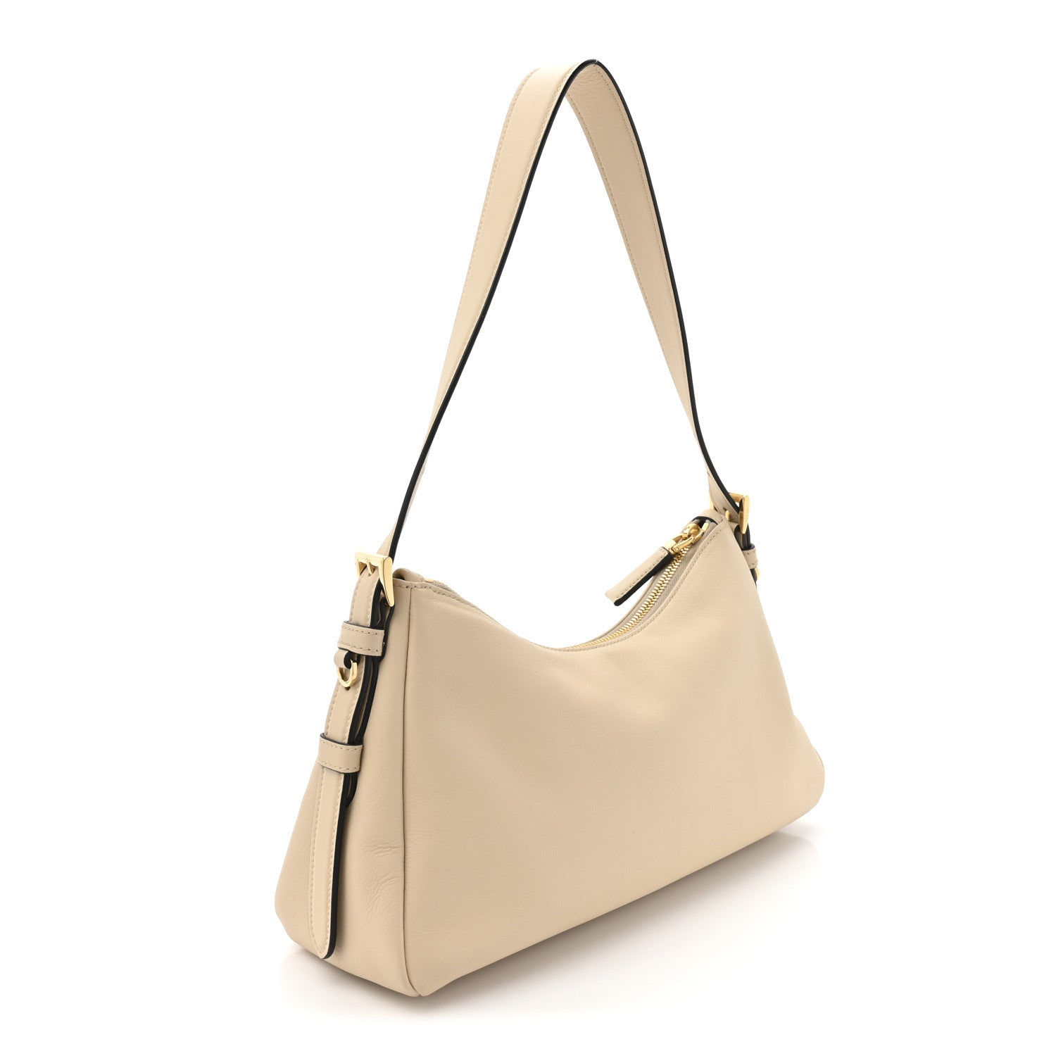 Prada Soft Calfskin Medium Aimee Shoulder Bag Travertine 4 of 23