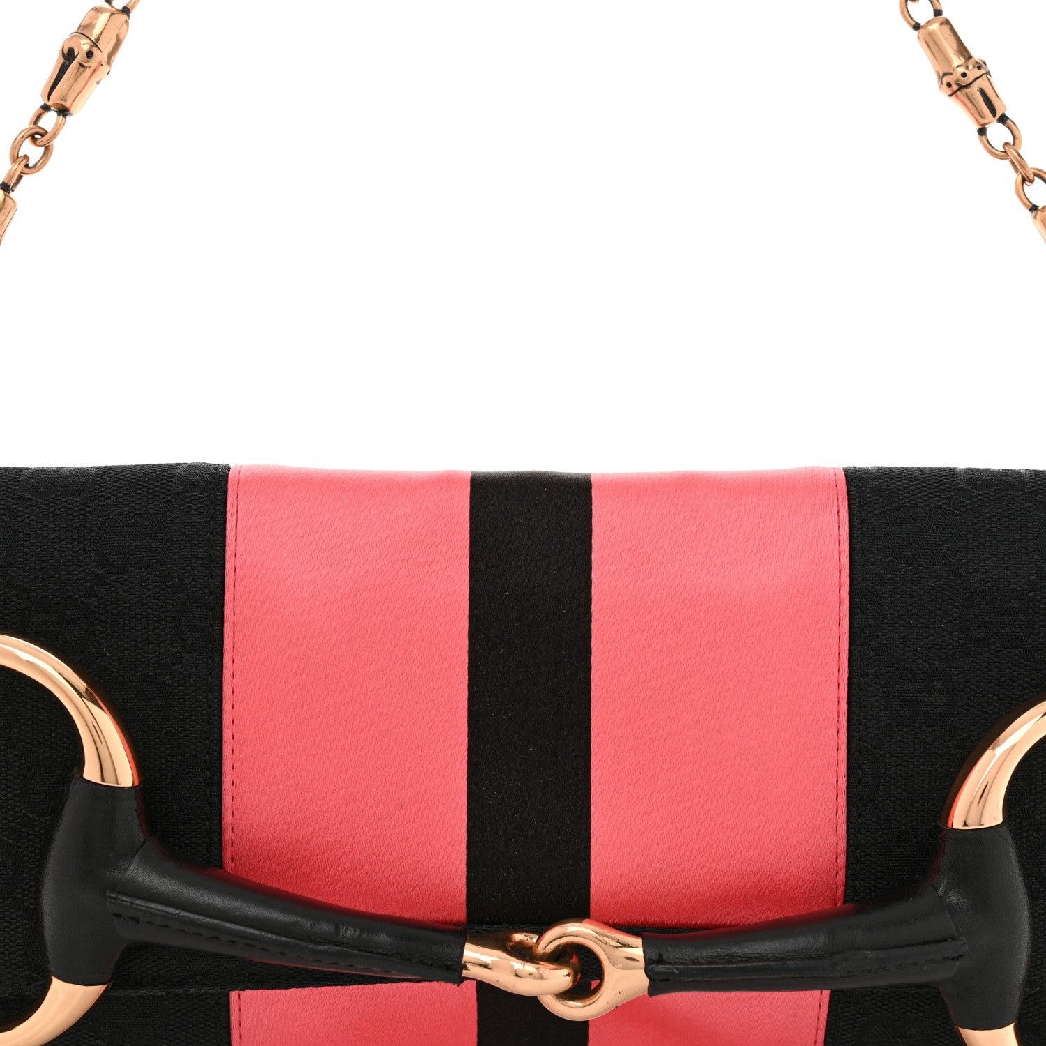 Gucci Monogram Horsebit Web Clutch Black 8 of 13