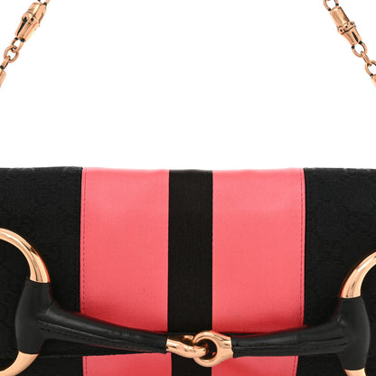 Gucci Monogram Horsebit Web Clutch Black 8 of 13