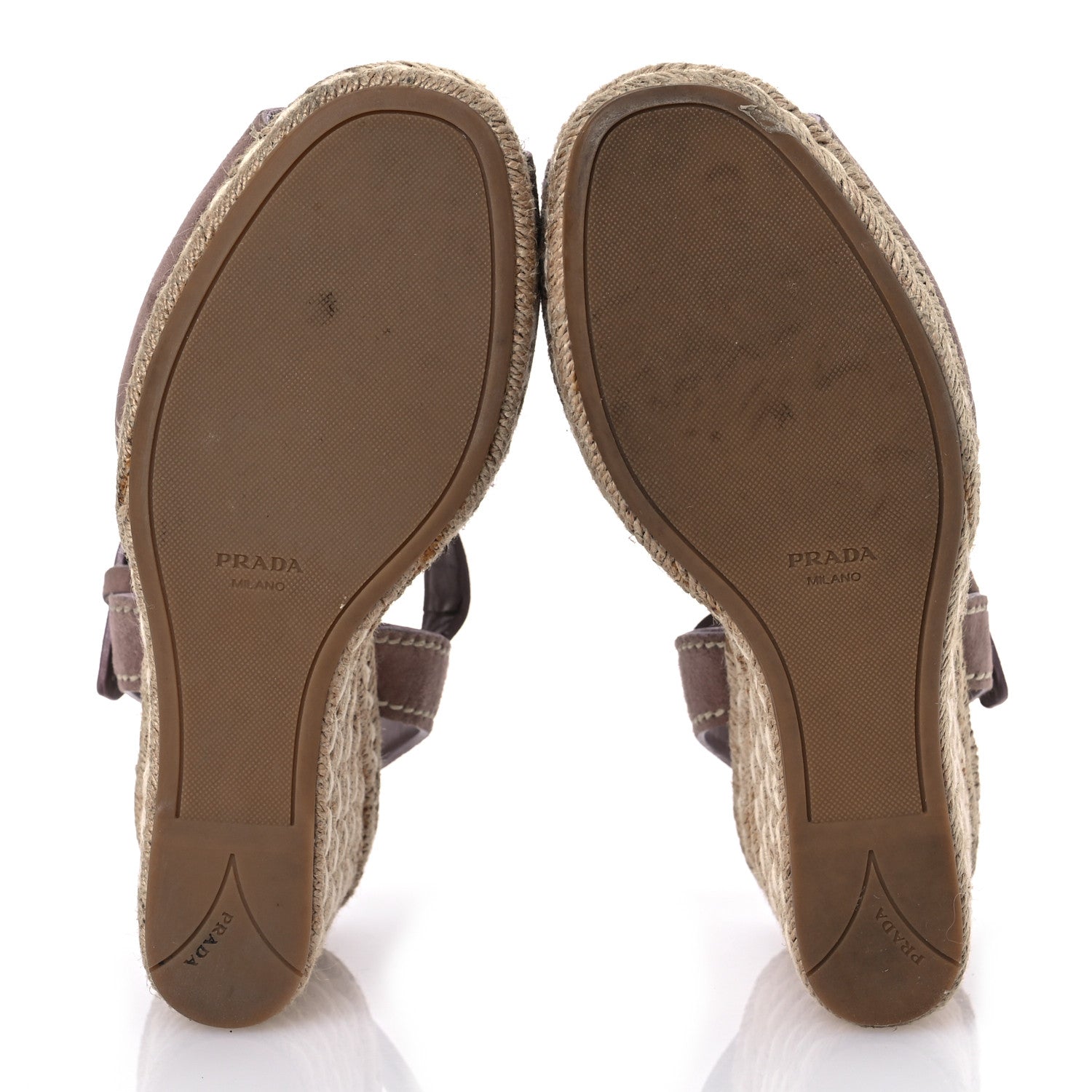 Prada Suede Jute Platfrom Logo Espadrilles Platform Sandals 39.5 Dark Rose 7 of 13