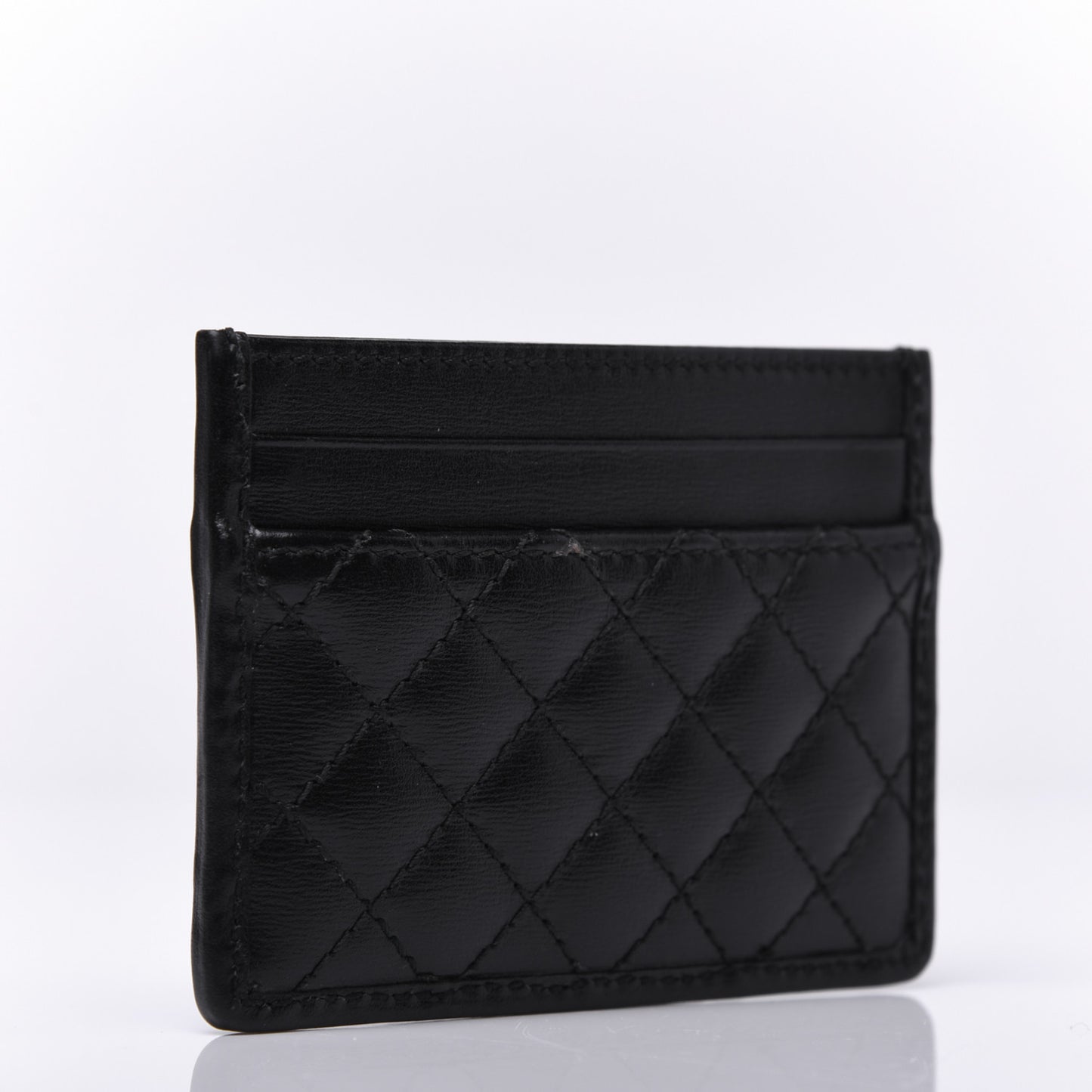 Calfskin Web Trapuntata Ophidia Card Holder Black