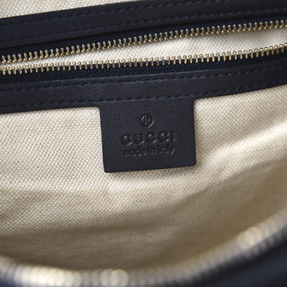 Gucci Monogram Selleria Calfskin Vintage Web Medium Boston Beige Blue 7 of 11