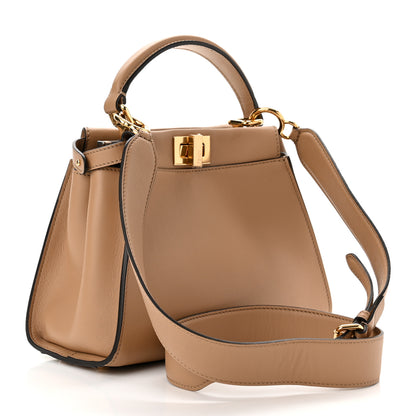 Fendi Nappa Nubuck Pequin Flower Inlay Mini Peekaboo Iconic Satchel Cuoio Multicolor 3 of 10