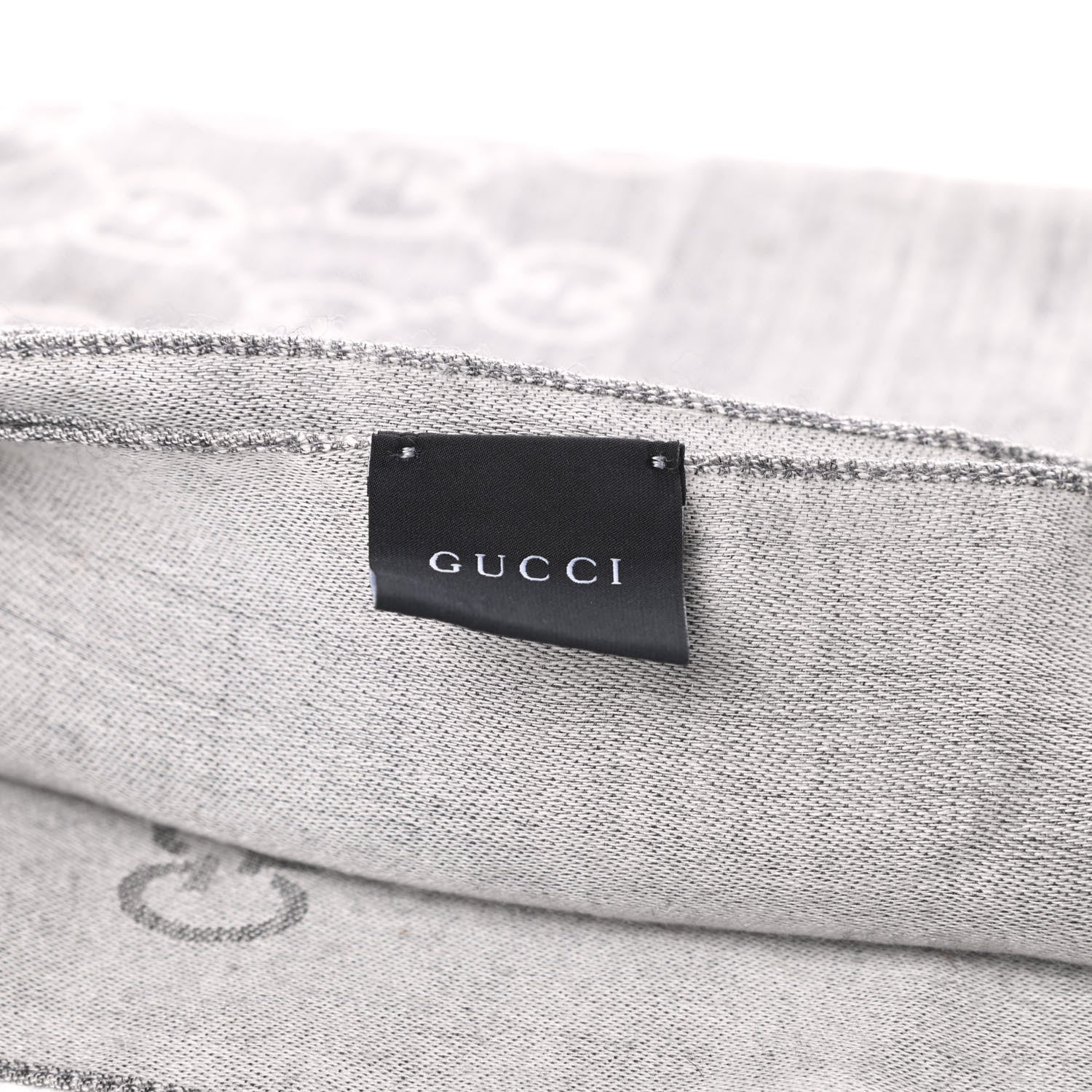 Gucci Wool Silk GG Monogram GGNat Scarf Lead 3 of 3