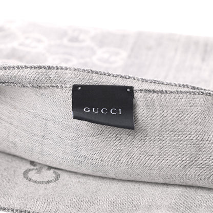Gucci Wool Silk GG Monogram GGNat Scarf Lead 3 of 3