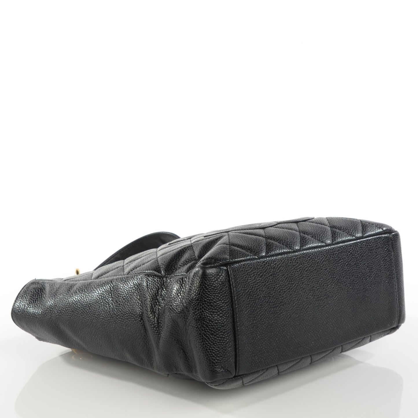 Caviar Quilted Petit Shopping Tote PST Black
