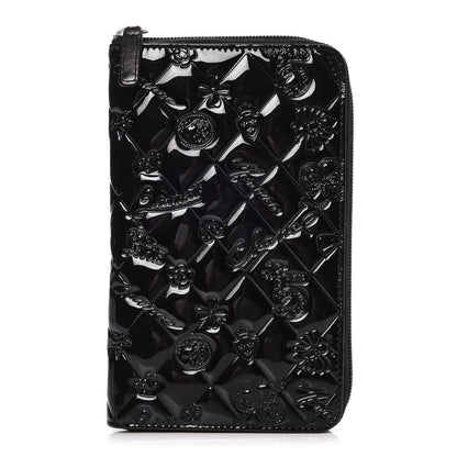 Chanel Patent Calfskin Lucky Symbols Zip Around Wallet Black 1 of 10