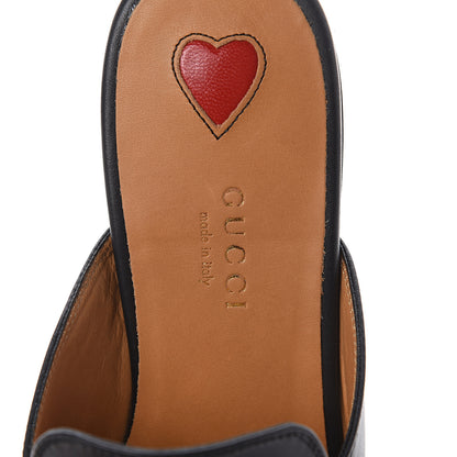 Gucci Calfskin Flower Embroidered Womens Princetown Slippers 37.5 Black 6 of 7