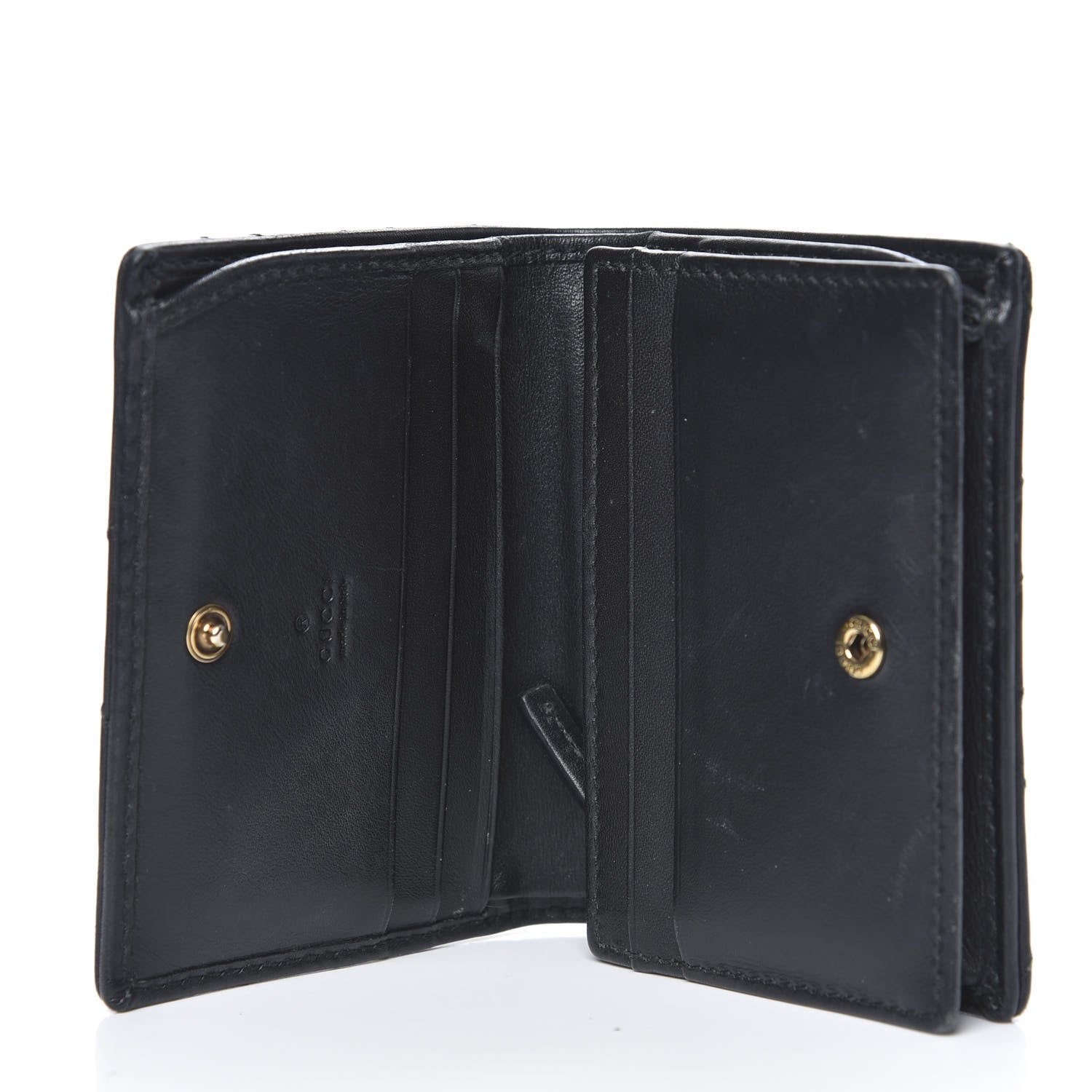 Gucci Calfskin Matelasse GG Marmont Card Case Wallet Black 5 of 13