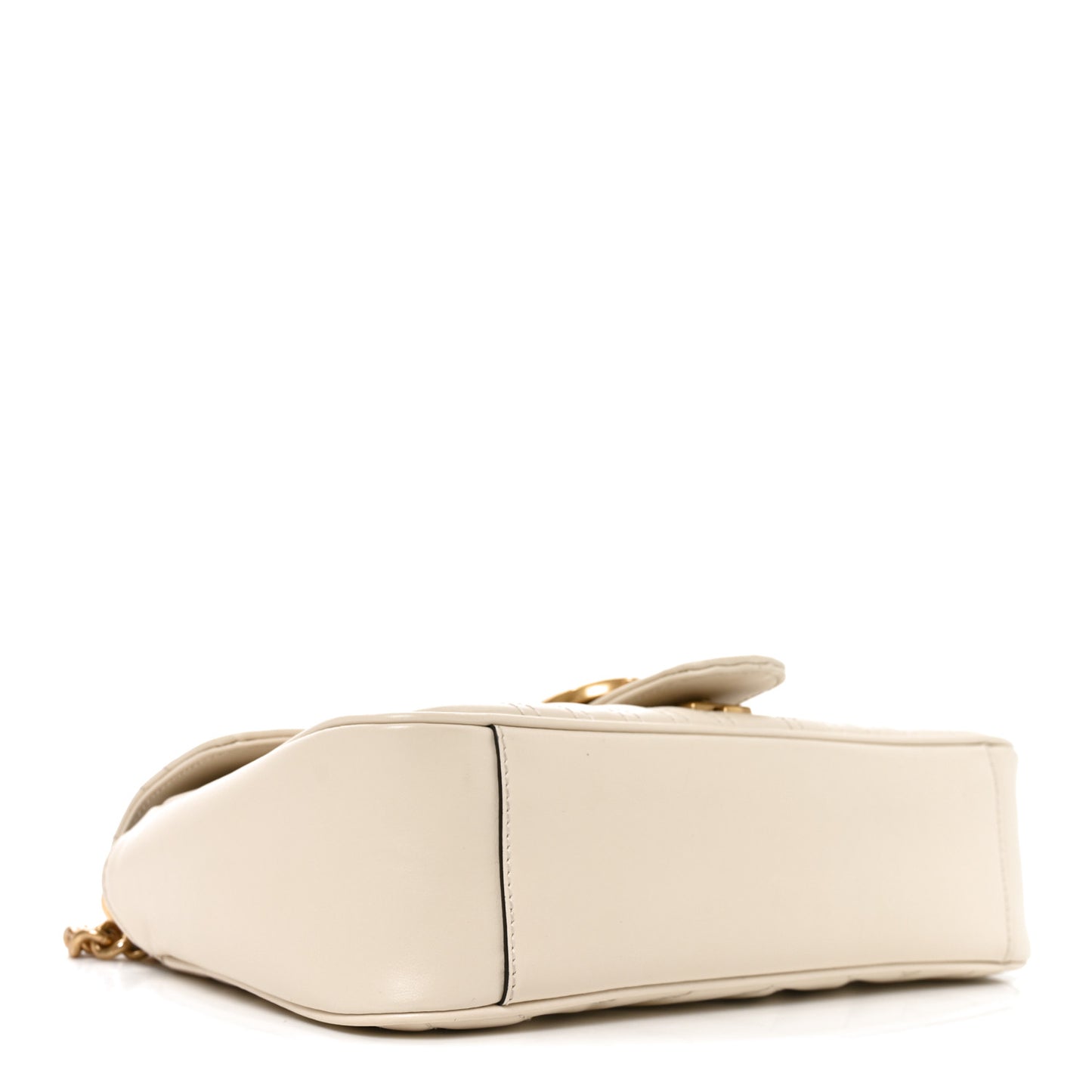 Calfskin Matelasse Small GG Marmont Shoulder Bag White