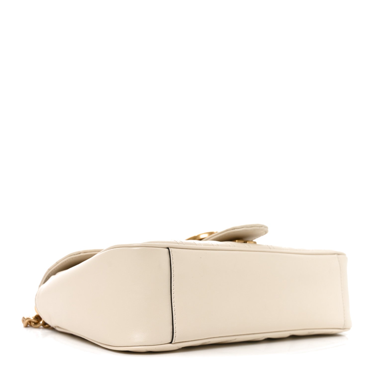 Gucci Calfskin Matelasse Small GG Marmont Shoulder Bag White 3 of 9