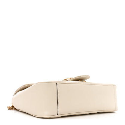 Gucci Calfskin Matelasse Small GG Marmont Shoulder Bag White 3 of 9