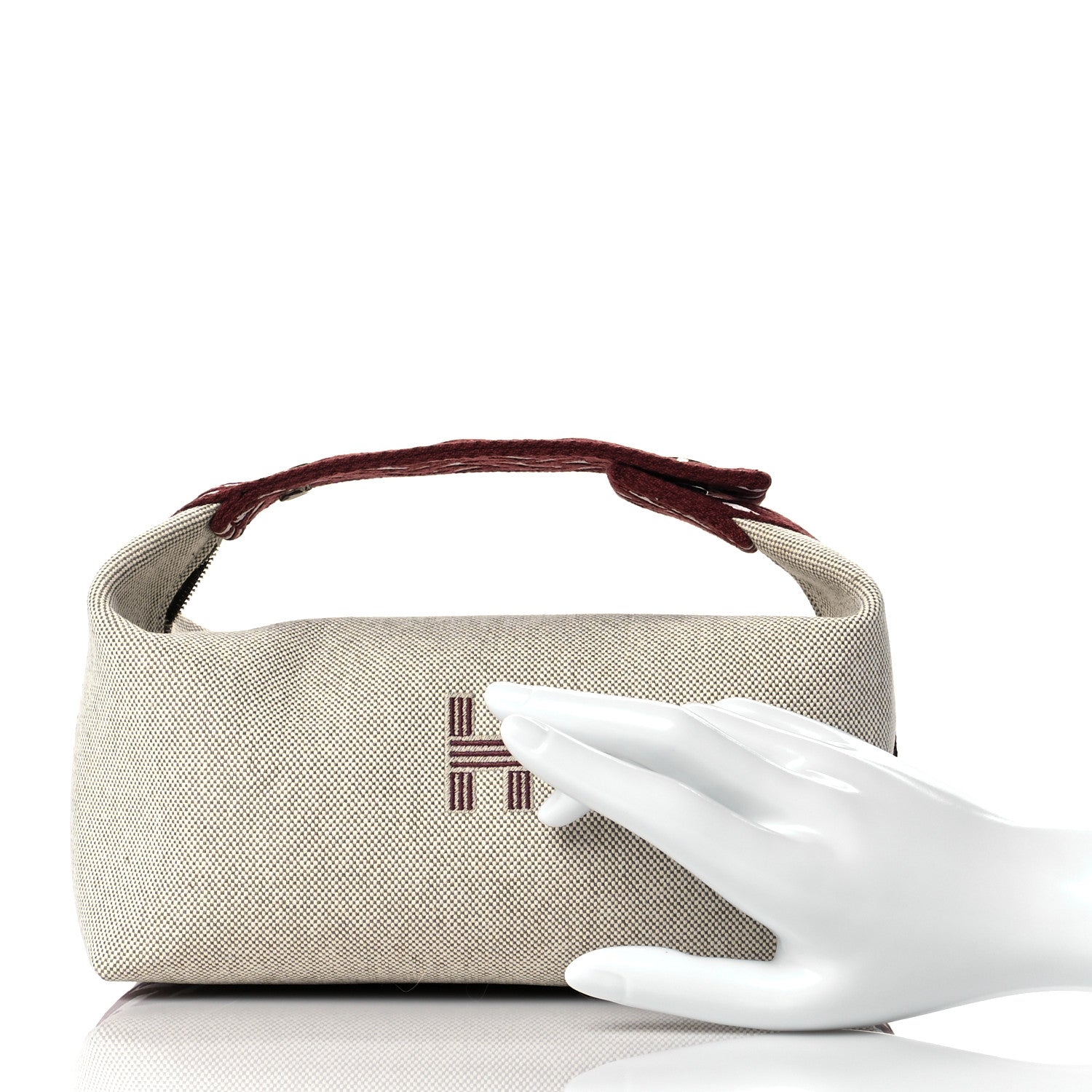 Hermes Canvas Small Bride-A-Brac Natural Rouge H 2 of 9