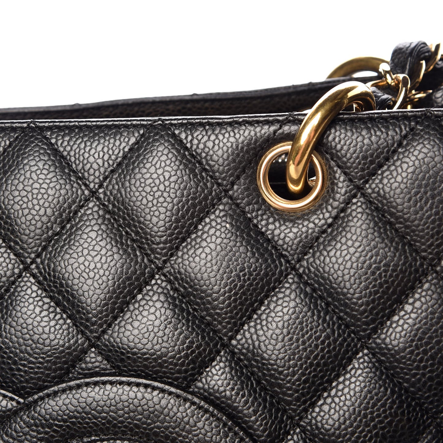 Caviar Quilted Grand Shopping Tote GST Black