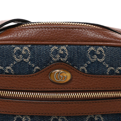 Gucci New Denim GG Monogram Dollar Calfskin Mini Ophidia Shoulder Bag Blue Tea Cuir Epilog 8 of 10