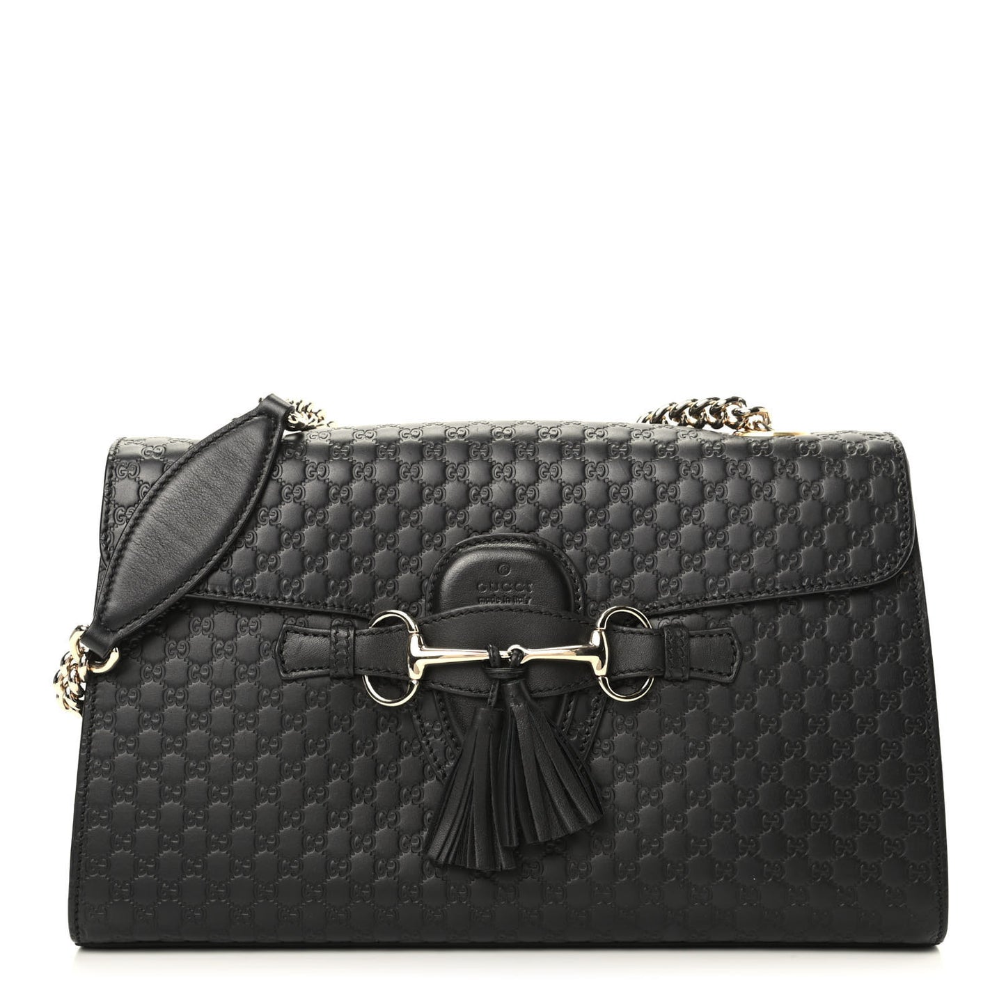 Microguccissima Medium Emily Chain Shoulder Bag Black