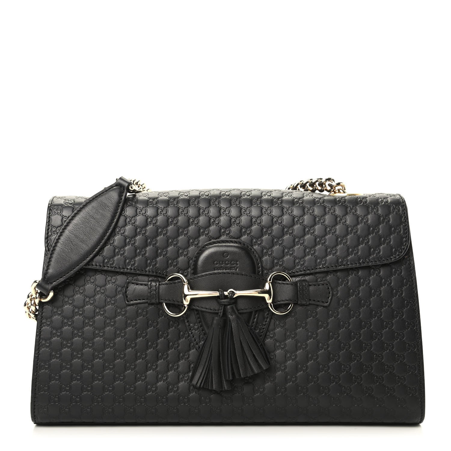 Gucci Microguccissima Medium Emily Chain Shoulder Bag Black 1 of 9