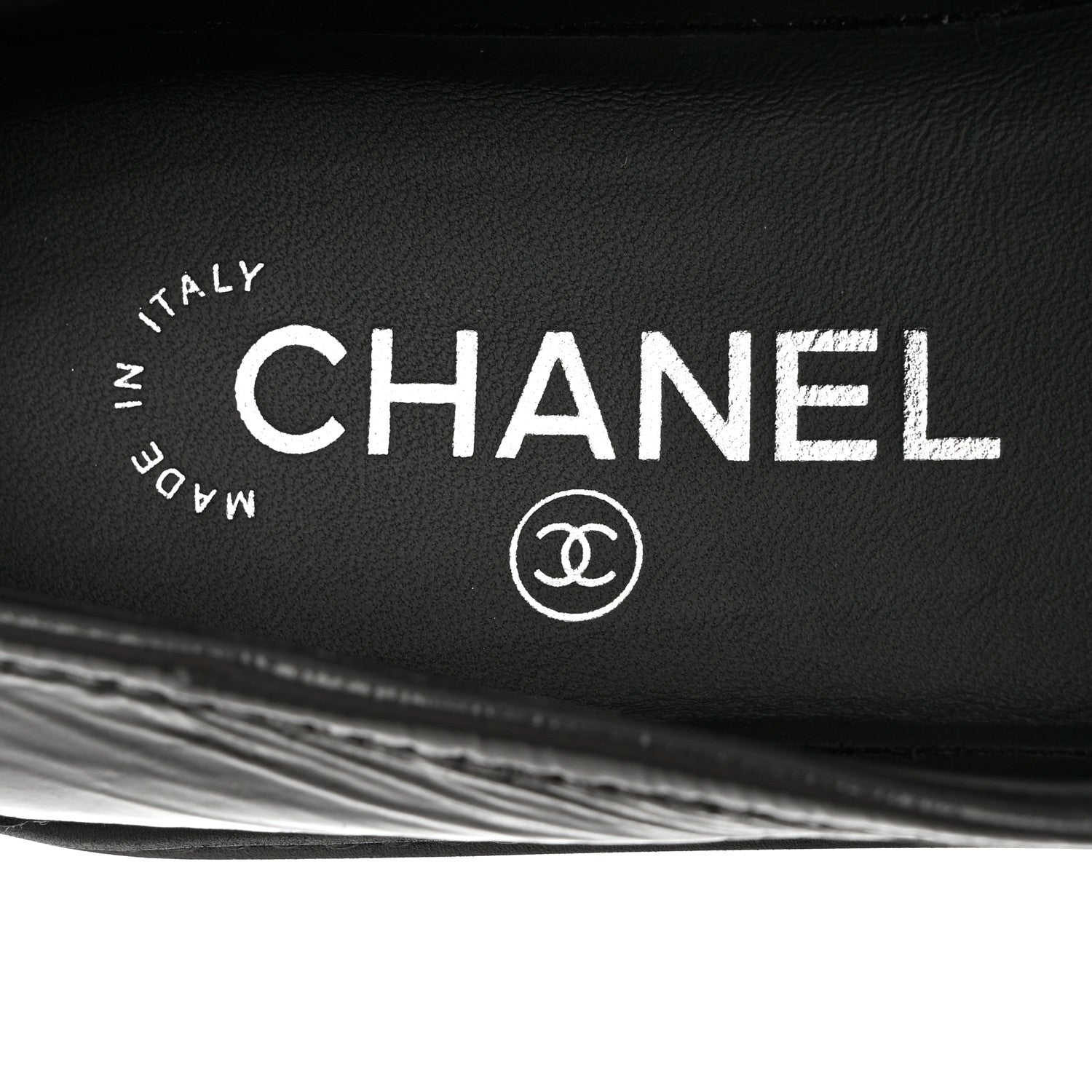 Chanel Crumpled Shiny Lambskin Quilted CC Turnlock Loafers 37 Dark Grey 6 of 9