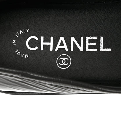 Chanel Crumpled Shiny Lambskin Quilted CC Turnlock Loafers 37 Dark Grey 6 of 9
