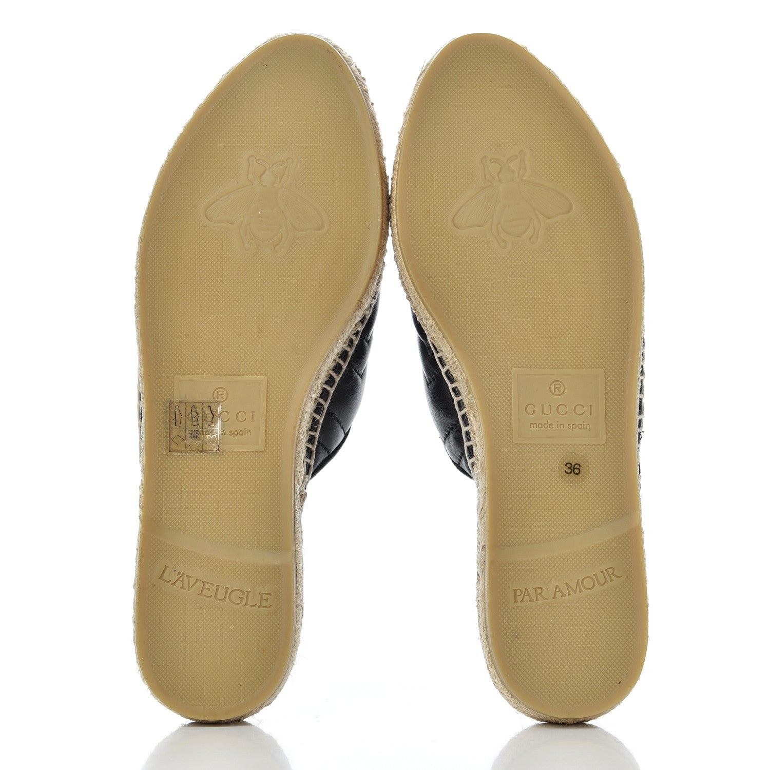 Gucci Nappa Matelasse GG Marmont Espadrille Slippers 36 Black 5 of 13