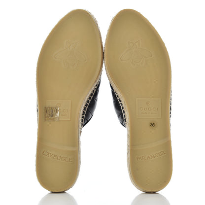 Gucci Nappa Matelasse GG Marmont Espadrille Slippers 36 Black 5 of 13