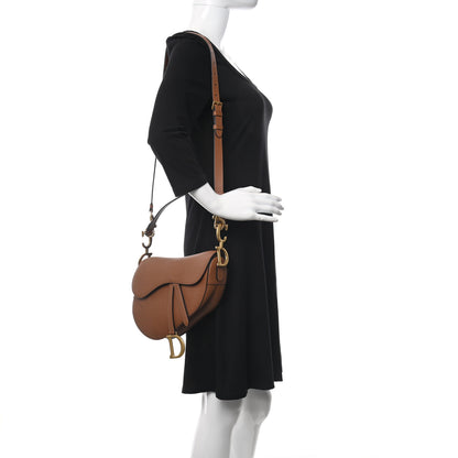 Christian Dior Grained Calfskin Saddle Bag With Strap Camello 2 of 9