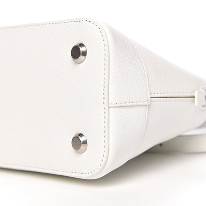 Balenciaga Signature Grained Calfskin Logo S Ville Top Handle Bag White Black 8 of 10