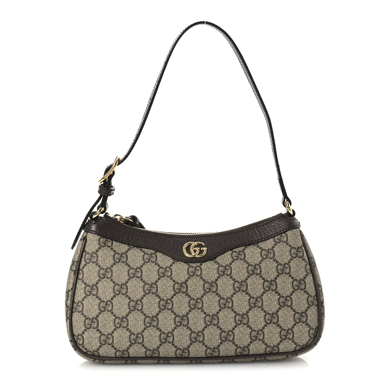 Gucci GG Supreme Monogram Textured Dollar Calfskin Small Ophidia Hobo Beige Ebony New Acero 1 of 10