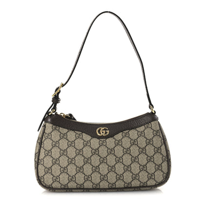 Gucci GG Supreme Monogram Textured Dollar Calfskin Small Ophidia Hobo Beige Ebony New Acero 1 of 10