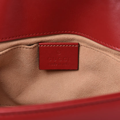 Gucci Calfskin Matelasse Mini GG Marmont Shoulder Bag Hibiscus Red 7 of 9