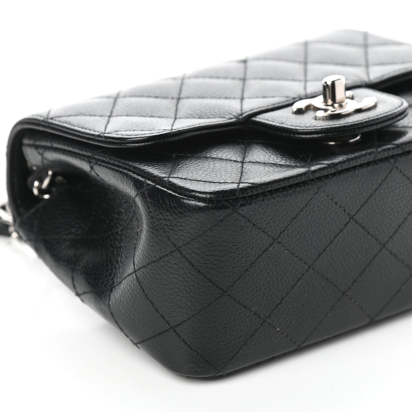 Caviar Quilted Mini Square Flap Black