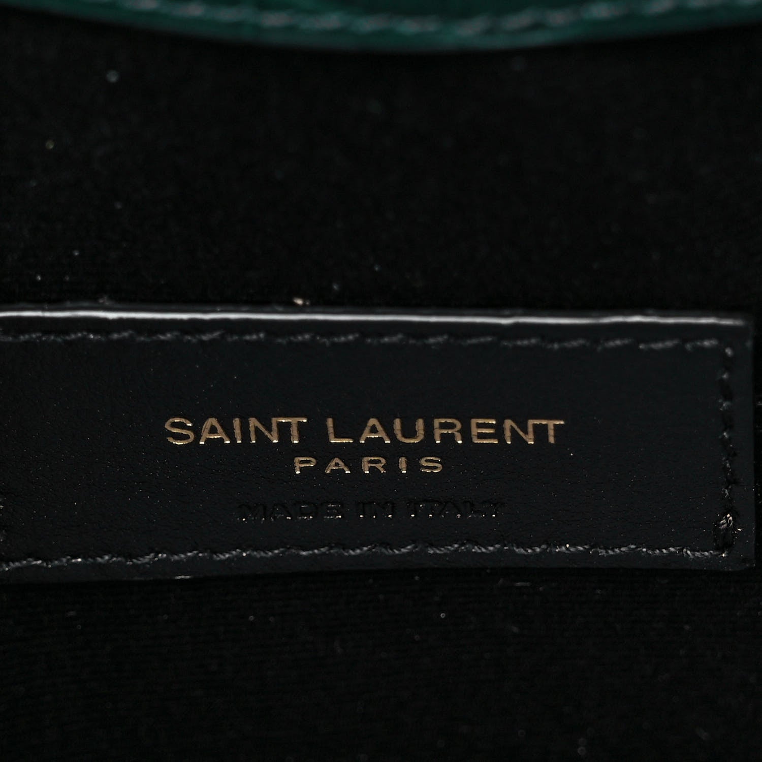 Saint Laurent Calfskin Crocodile Embossed Uptown Monogram Pouch Mint 5 of 8