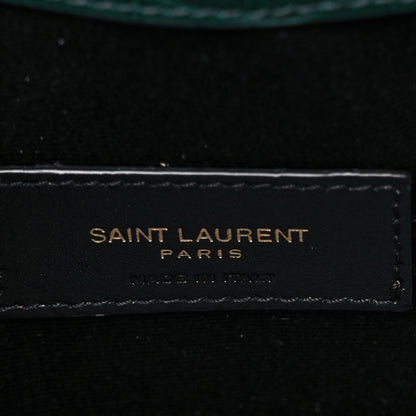 Saint Laurent Calfskin Crocodile Embossed Uptown Monogram Pouch Mint 5 of 8
