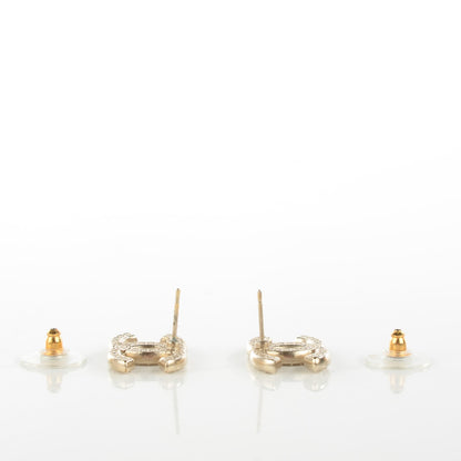 Chanel Crystal CC Earrings Gold 3 of 5