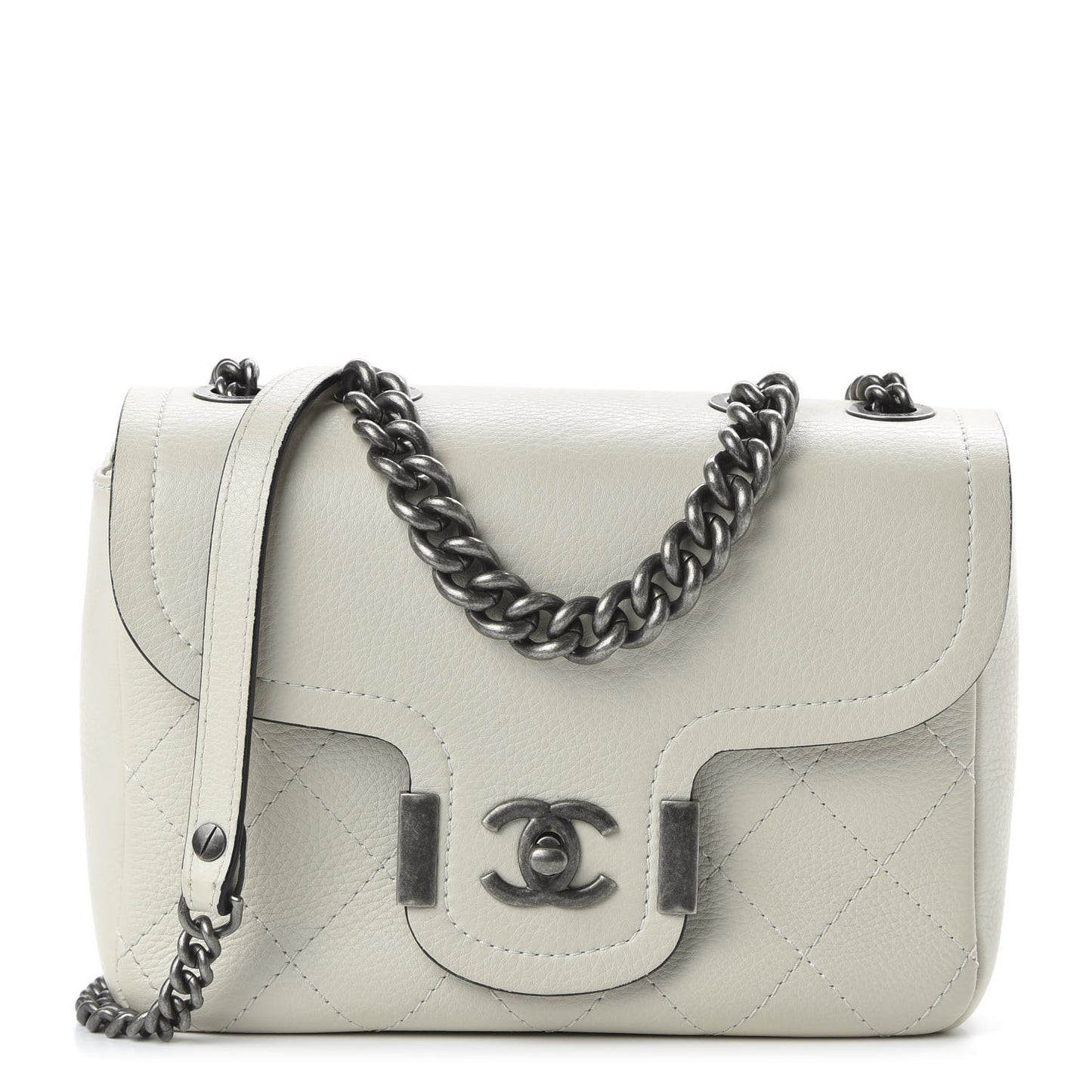 Grained Calfskin Archi Chic Flap Ivory
