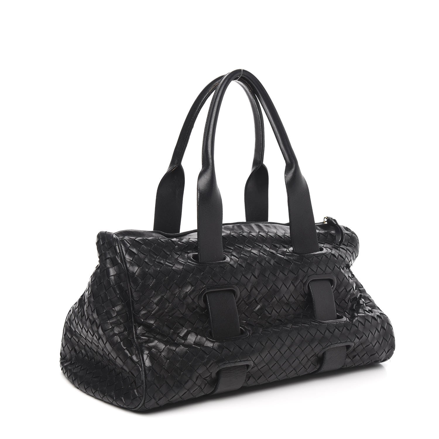 Bottega Veneta Nappa Intrecciato Accordion Satchel Black 3 of 17