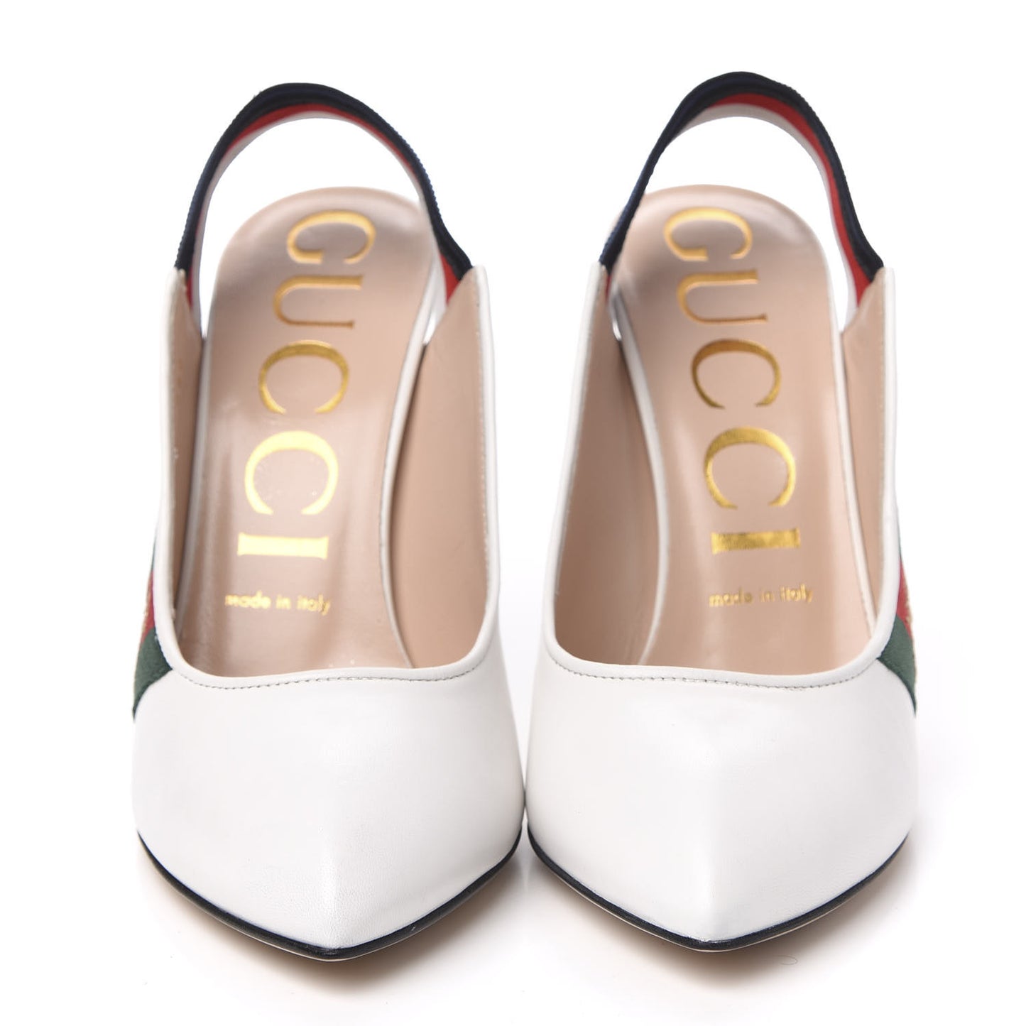 Malaga Kid Web Sylvie High Heel Slingback Pumps 38 White