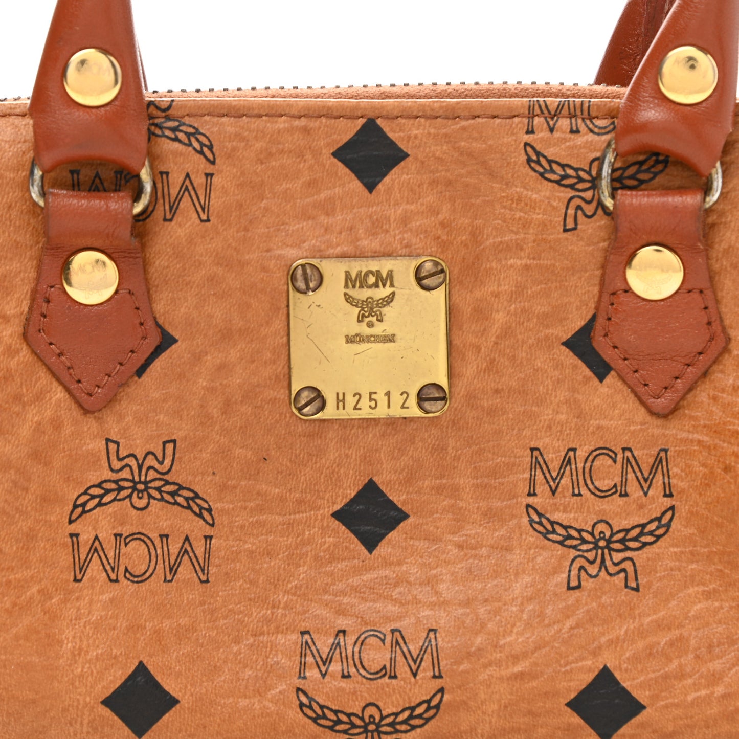 Visetos Mini Boston Bag Cognac