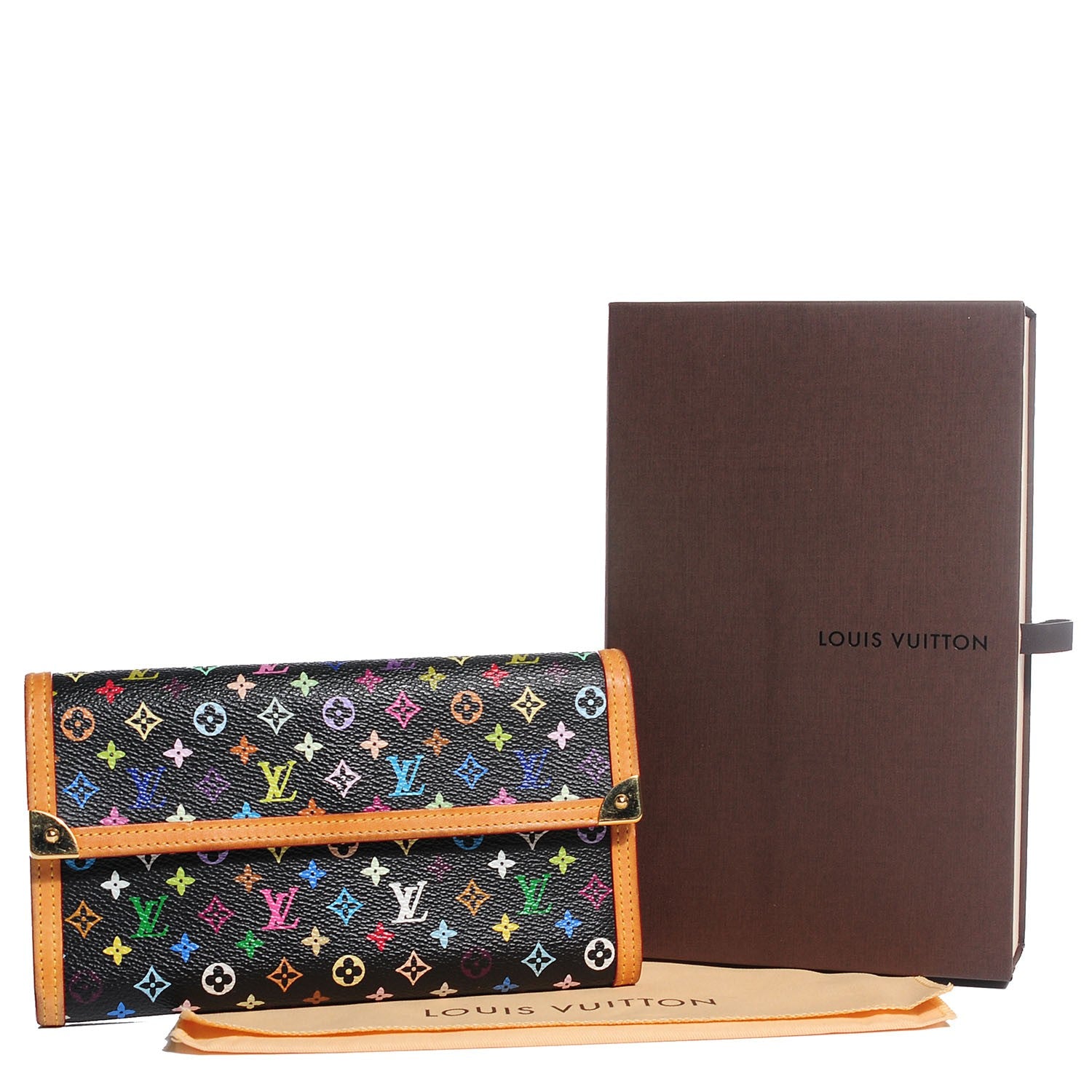 Louis Vuitton Monogram Multicolor Porte Tresor International Wallet Black 5 of 9