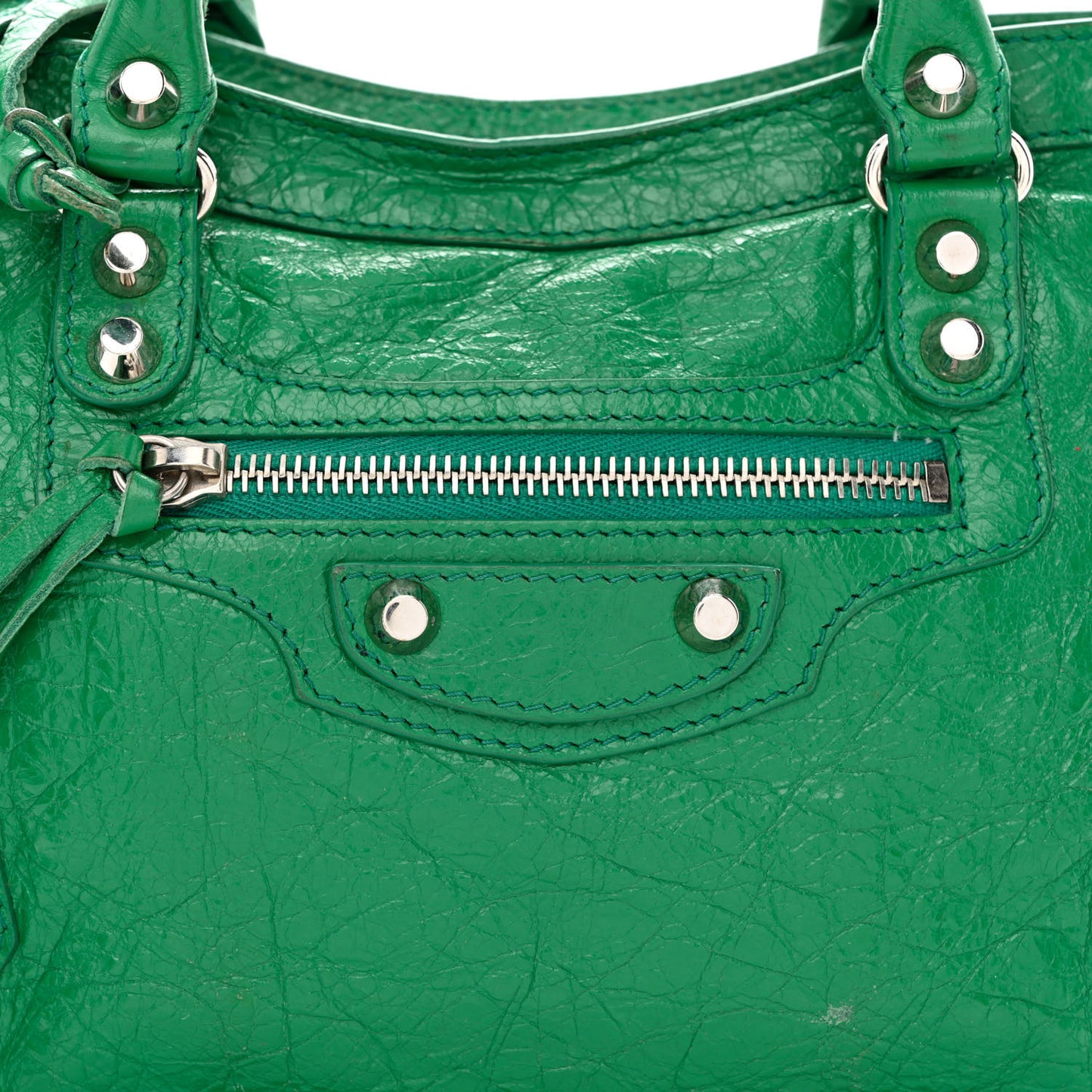 Agneau Classic Silver Hardware S City Magic Green