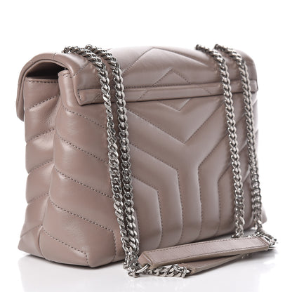Saint Laurent Calfskin Y Quilted Monogram Small Loulou Chain Satchel Taupe Sable 3 of 10