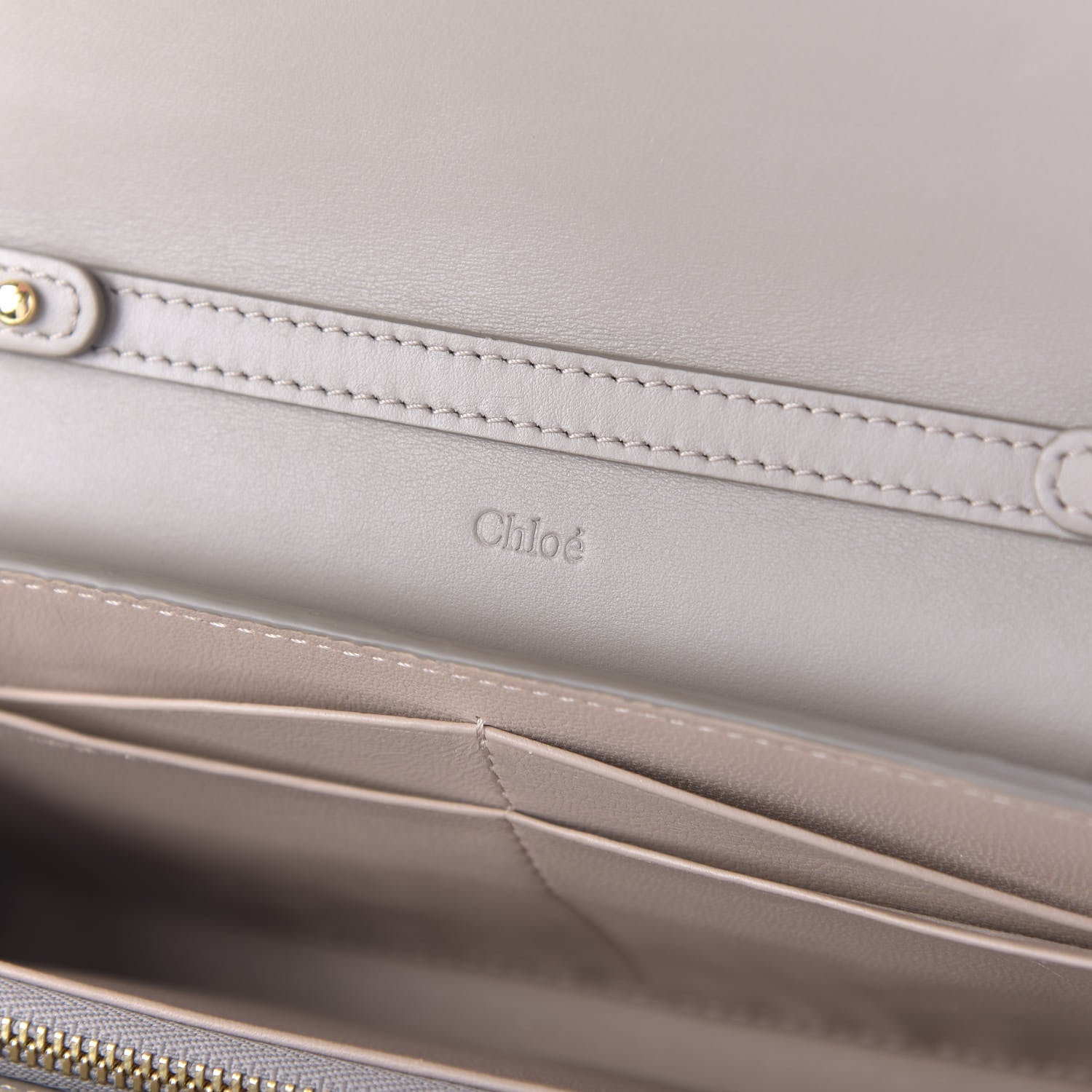 Chloe Grained Calfskin Aby Chain Wallet Motty Grey 6 of 10
