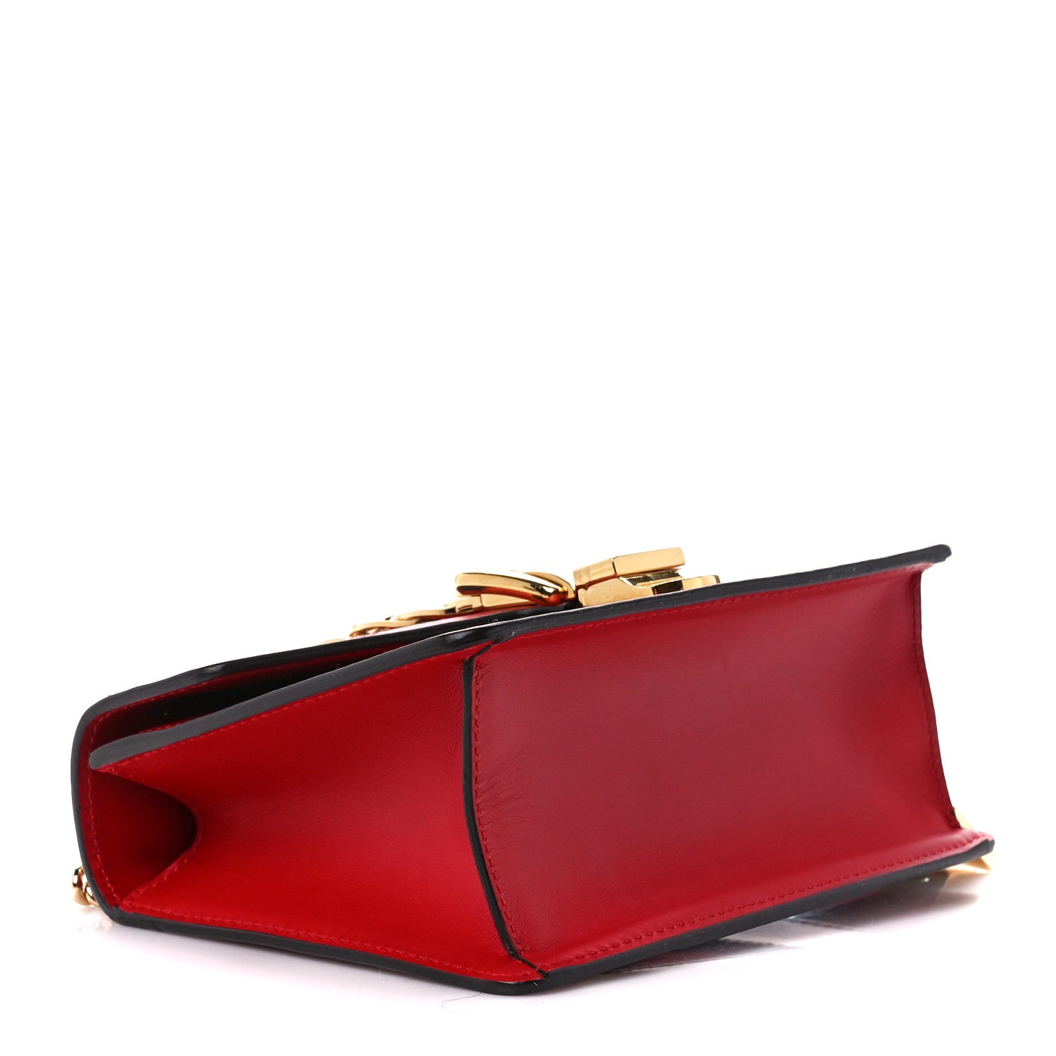 Gucci Calfskin Mini Sylvie Chain Shoulder Bag Hibiscus Red 4 of 11