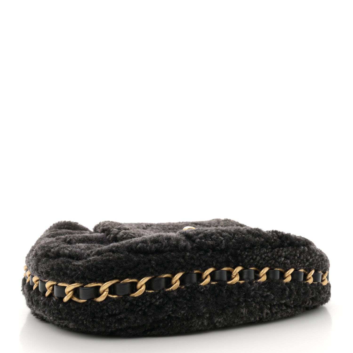 Chanel Shearling Quilted Hobo Black 4 of 10