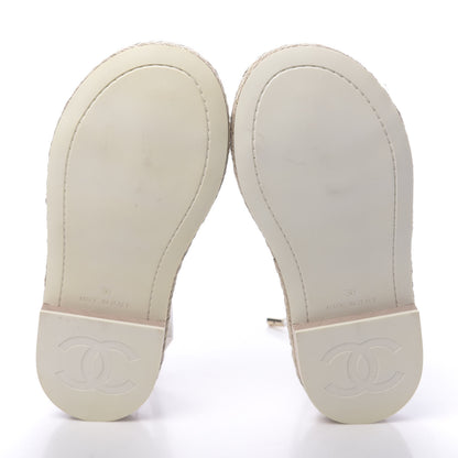 Chanel Calfskin Espadrille Sandals 36 White 5 of 10