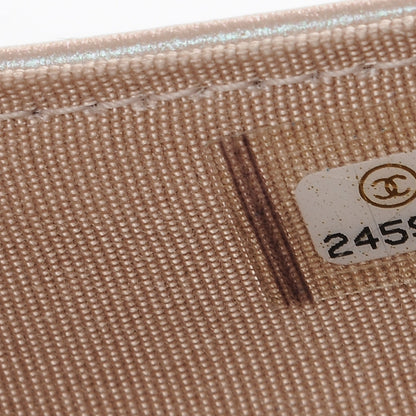 Chanel Metallic Caviar Chevron Quilted Medium Flap Wallet Light Gold 8 of 9