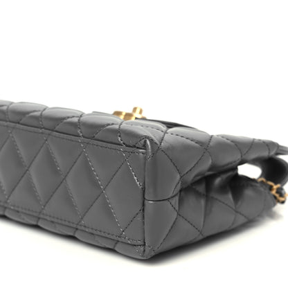 Chanel Shiny Aged Calfskin Quilted Nano Kelly Shopper Grey 10 of 11