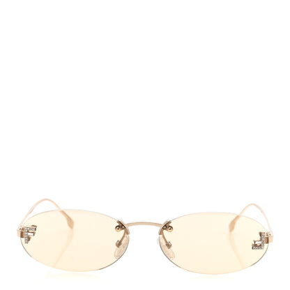 Fendi Metal Crystal Fendi First Oval Sunglasses FE4075US Gold Pink 2 of 8