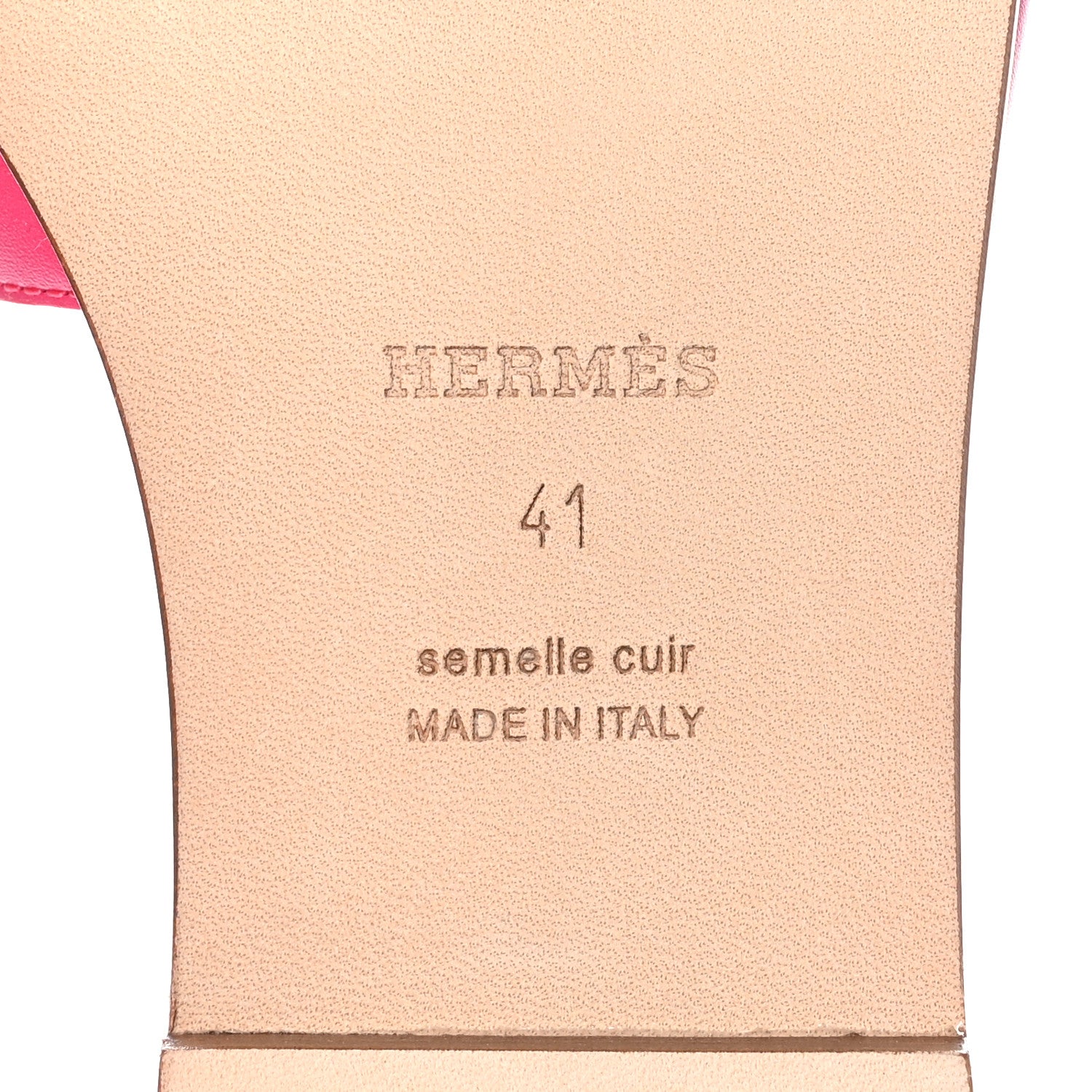 Hermes Box Calfskin Oran Sandals 41 Rose Flash Orange H 7 of 8