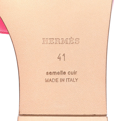 Hermes Box Calfskin Oran Sandals 41 Rose Flash Orange H 7 of 8